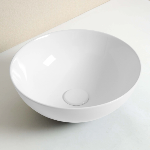 Раковина керамическая Gid Esfera 51243 40х40 накладная цвет белый без отверстий под смеситель
