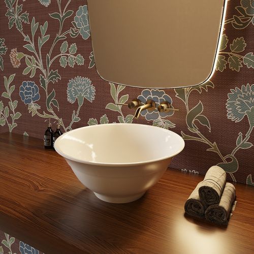 Раковина из искусственного камня TW collection TWCL2103BL 50 см накладная цвет белый без отверстий под смеситель