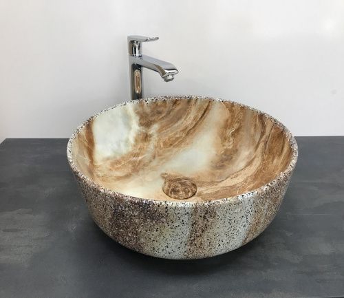 Раковина из сантехнического фаянса CeramaLux 499 40х40 накладная цвет многоцветный без отверстий под смеситель