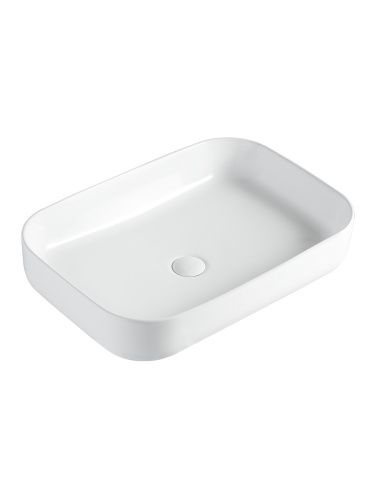 Раковина из сантехнического фарфора Orange B03-600W 60х40 накладная цвет белый