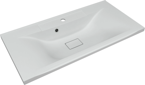 Раковина из искусственного камня Florentina Прима 900 10.010.00900.201 90х50 накладная цвет белый 1 отверстие под смеситель