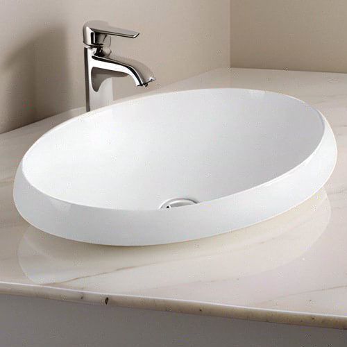 Раковина из сантехнического фарфора Melana 7680C-805 60х40 встраиваемая цвет белый без отверстий под смеситель