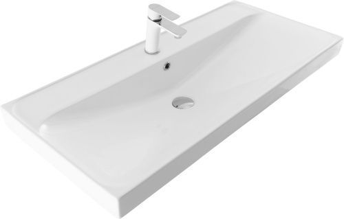 Раковина керамическая Aquanet Flash 00333270 100х50 полувстраиваемая цвет белый 1 отверстие под смеситель