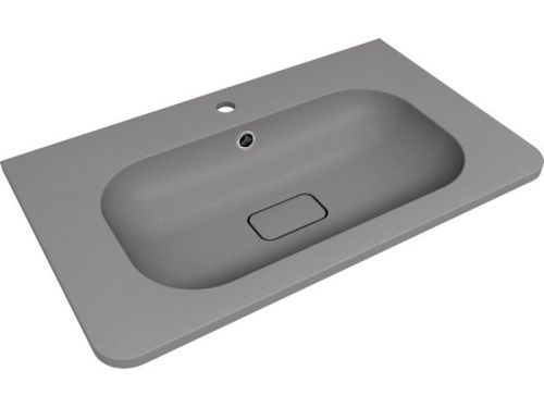 Раковина из искусственного камня Florentina Нева 800 10.250.00800.307 80х50 накладная цвет серый 1 отверстие под смеситель