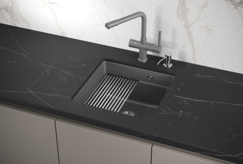 Кухонная мойка Granula Kitchen Space 4501U, АЛЮМИНИУМ 45х45 цвет серый поверхность матовая
