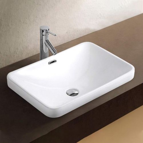 Раковина из сантехнического фарфора Melana 78441-805 60х40 встраиваемая цвет белый без отверстий под смеситель