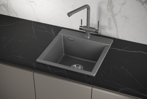 Кухонная мойка Granula 4701, ГРАФИТ 45х50 цвет серый поверхность матовая