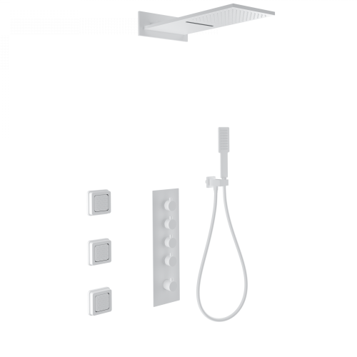 Душевая система Wonzon & Woghand WW-D4100-MW встраиваемая в стену цвет белый с термостатом