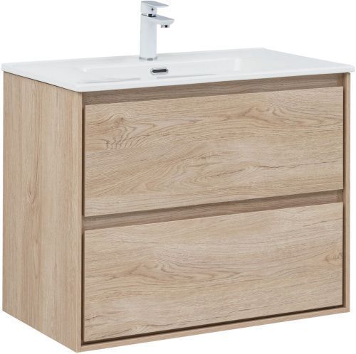 Тумба под раковину Aquanet Милан 00336384 80х50 подвесная цвет бежевый