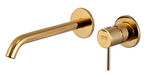 Смеситель для раковины Remer X Style X15PLDO встраиваемый в стену золото