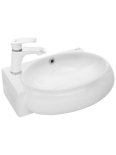 Раковина из сантехнического фаянса WeltWasser WW SK 10000003874 40х30 подвесная цвет белый 1 отверстие под смеситель