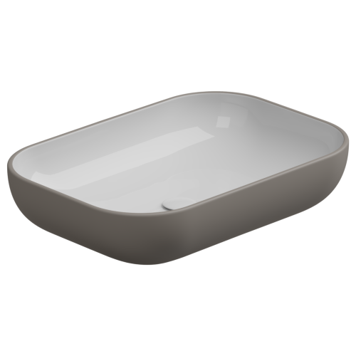 Раковина керамическая GSG Ceramic Design Easy EALAVRE60BI000/030 60х40 накладная цвет белый/бежевый без отверстий под смеситель