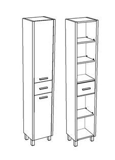 Шкаф-пенал Corozo Верона SD-00000369 40х190 напольный цвет белый/коричневый - фото 4