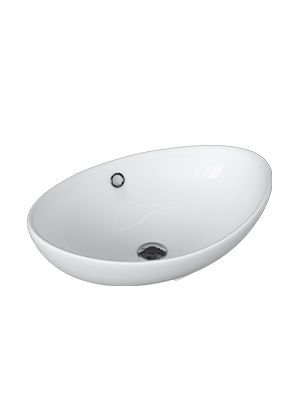 Раковина из сантехнического фаянса Velvex 7027A 60х40 накладная цвет белый без отверстий под смеситель