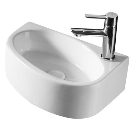 Раковина из сантехнического фаянса Azario AZ-4519 40х30 подвесная цвет белый 1 отверстие под смеситель