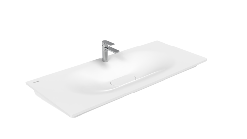 Раковина из сантехнического фарфора Creavit Drop DP120-00CB00E-0000 120х50 накладная цвет белый