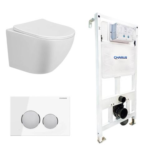 Сет унитаз + инсталляция + кнопка CC.300.80.01+FP.330.WHITE.10+AM25010