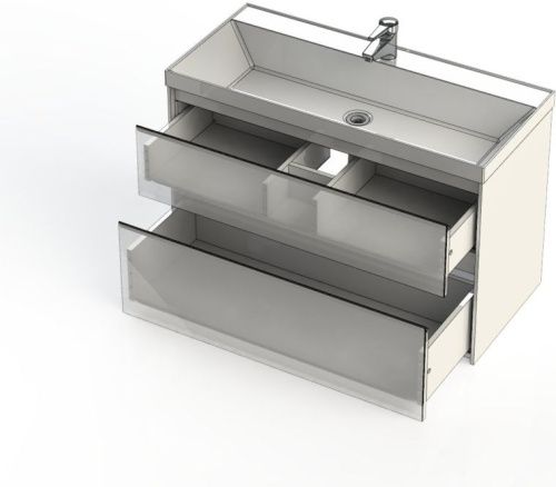 Тумба под раковину Aquanet Гласс 00235664 100х40 напольная цвет белый