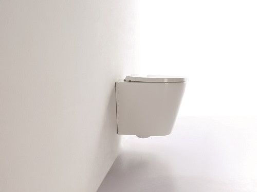 Унитаз подвесной CeramaLux 5178 белый с сиденьем микролифт безободковый каскадный смыв - фото 4