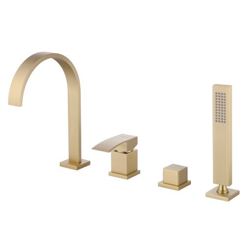 Смеситель Abber Wasserfall AF8613G на борт ванны золото