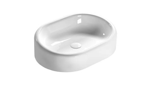 Раковина керамическая Globo Lalita LT061BI 60х40 накладная цвет белый без отверстий под смеситель