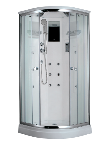 Душевая кабина Timo Lux T-7709NEW-T-CH/C 90х90 четверть круга с крышей ориентация универсальная