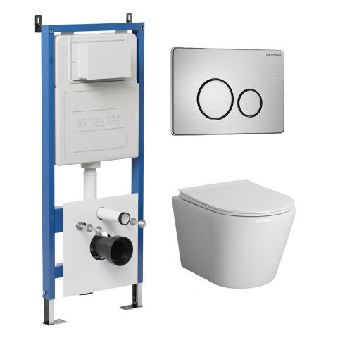 Инсталляция + кнопка смыва + унитаз Grossman Style 97.4478BMS.05.12M