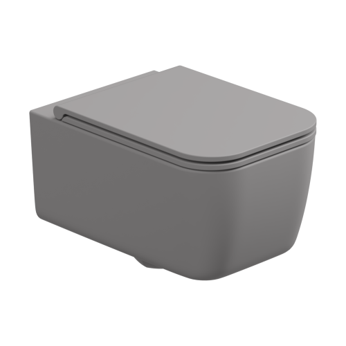 Чаша унитаза подвесная GSG Ceramic Design Brio BRWCSO038 цвет серый без сиденья безободковая каскадный смыв