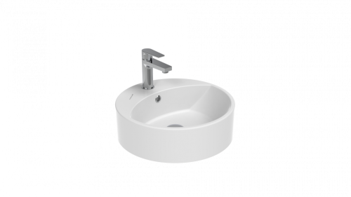 Раковина из сантехнического фарфора Creavit Minimal MN145-00CB00E-0000 50х50 накладная цвет белый