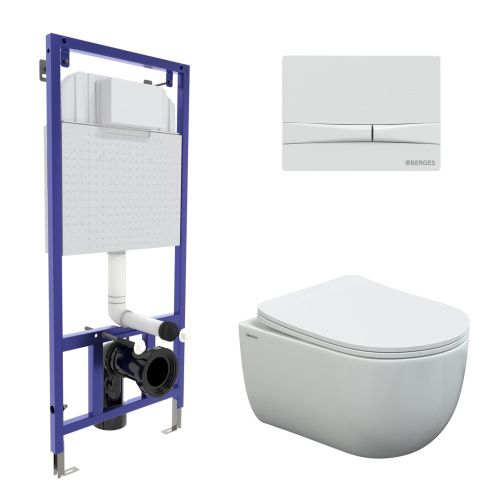 Комплект унитаз с инталляцией и клавишей смыва Berges NOVUM 043310