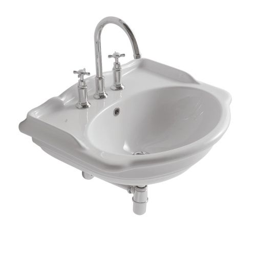 Раковина керамическая Globo Paestum PA057.BI*1 60х50 подвесная цвет белый 1 отверстие под смеситель