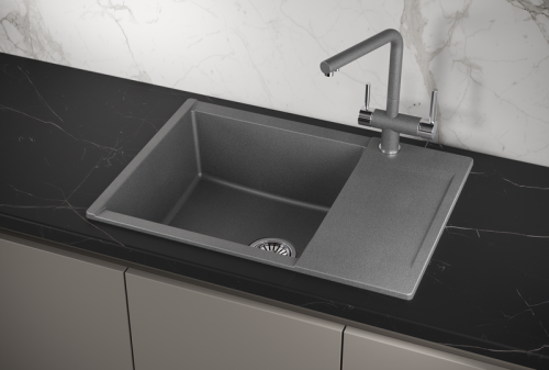 Кухонная мойка Granula 7003, ГРАФИТ 70х50 цвет серый поверхность матовая