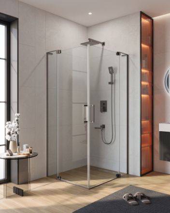 Душевой уголок Cezares SLIDER SLIDER-AH-2-90/100-100/110-C-GM 100х90 стекло прозрачное профиль оружейная сталь без поддона