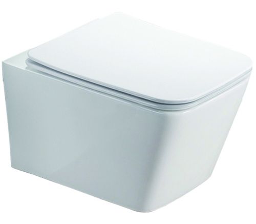 Унитаз подвесной Azario Nova AZ-2216 SP белый с сиденьем микролифт безободковый каскадный смыв