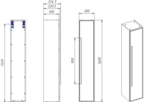 Шкаф-пенал La Fenice Elba FNC-05-ELB-B-30 30х160 подвесной цвет белый - фото 2