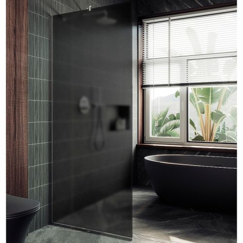 Душевая перегородка Maybah Glass MGD-682-5у 110х195 стекло тонированное профиль хром