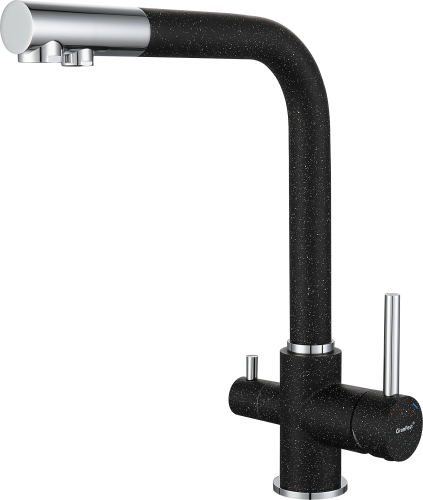 Смеситель для кухни Granfest 3611 черный на мойку черный