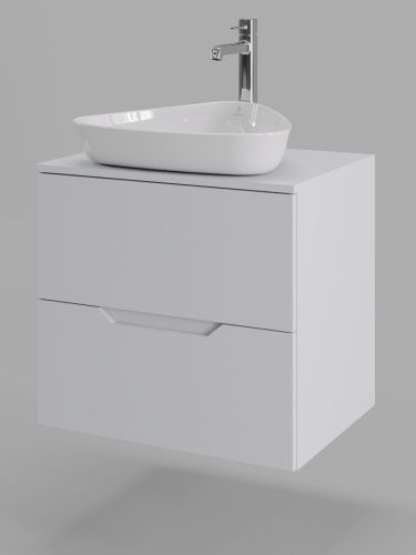 Тумба с раковиной Orange Line Li-60TuwMDF+B07-500W 60х50 подвесная цвет белый