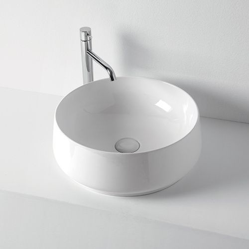 Раковина керамическая Kerasan F10 460401 40 см накладная цвет белый без отверстий под смеситель