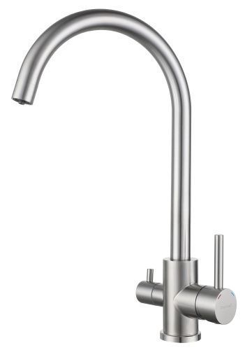 Смеситель для кухни Granfest QUARZ Z-5420 нержавейка на мойку нержавеющая сталь