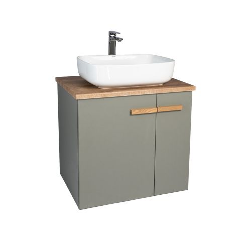 Тумба под раковину Viant Мюнхен VMUN70NH-T2STP 70х50 подвесная цвет серый