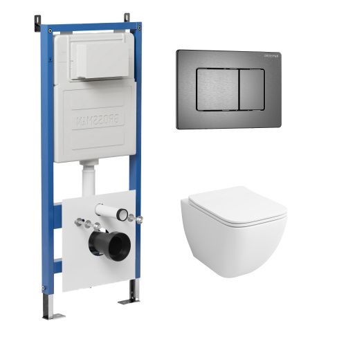 Инсталляция + кнопка смыва + унитаз Grossman Classic 97.4447S.04.42M