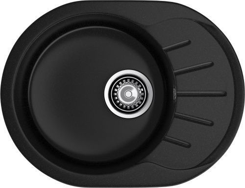 Кухонная мойка Granfest Rondo R-580L черный 60х45 цвет черный поверхность матовая