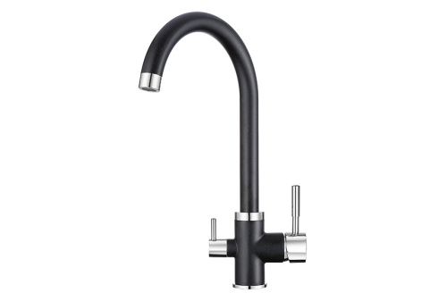 Смеситель для кухни Granula 2168, ЧЁРНЫЙ на мойку черный