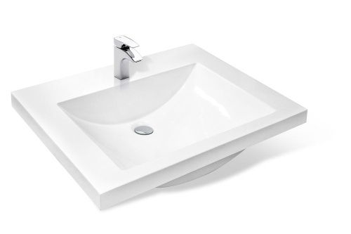 Раковина из искусственного камня Эстет Монако ФР-00014949 60х50 накладная цвет белый 1 отверстие под смеситель