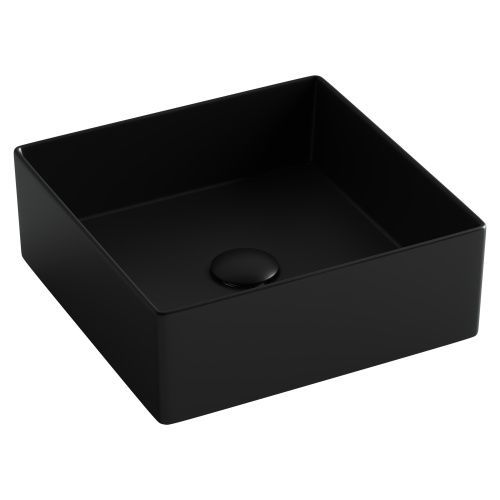 Раковина из сантехнического фарфора Ceramica Nova ELEMENT CN6068MB 40х40 накладная цвет черный без отверстий под смеситель