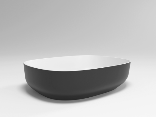 Раковина из искусственного камня Plumberia Selection Veloma VELOMA OVAL BN 50х40 накладная цвет белый/черный