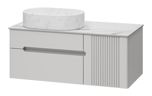 Тумба под раковину Brevita Pallisandro PAL-50100-501П2Я 100х50 подвесная цвет серый