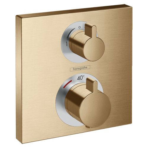 Смеситель для душа Hansgrohe Ecostat Square 15714140 встраиваемый в стену бронза (внешняя часть) с термостатом
