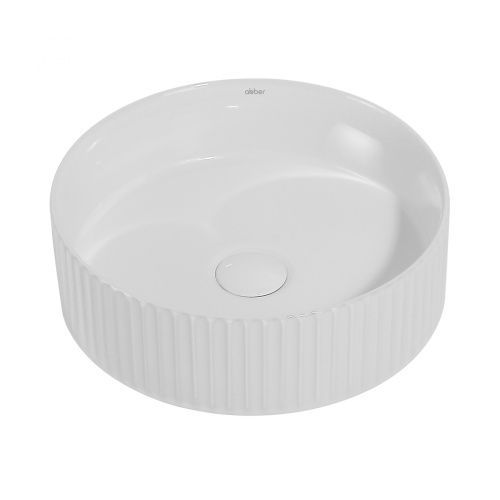 Раковина из сантехнического фаянса Abber BEQUEM AC2111 40х40 накладная цвет белый без отверстий под смеситель